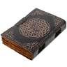 Leather Journal with Embossed Mandala Circle and One Stone